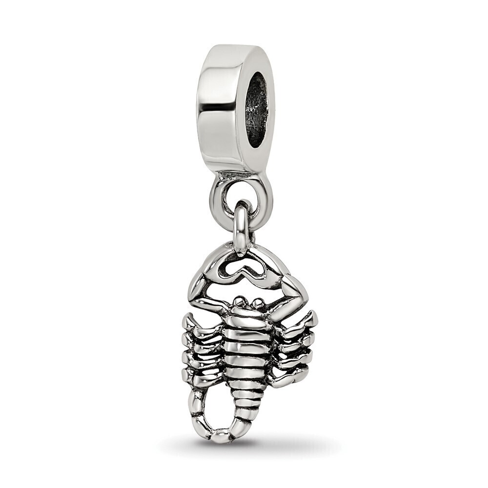 Kazi Luxury Sterling Silver Reflections Scorpion Dangle Bead
